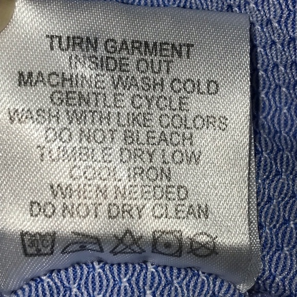 Quieti 3 Button Polo Shirt Light Blue Multi Texture Patterned  Lightweig… - Picture 6 of 9